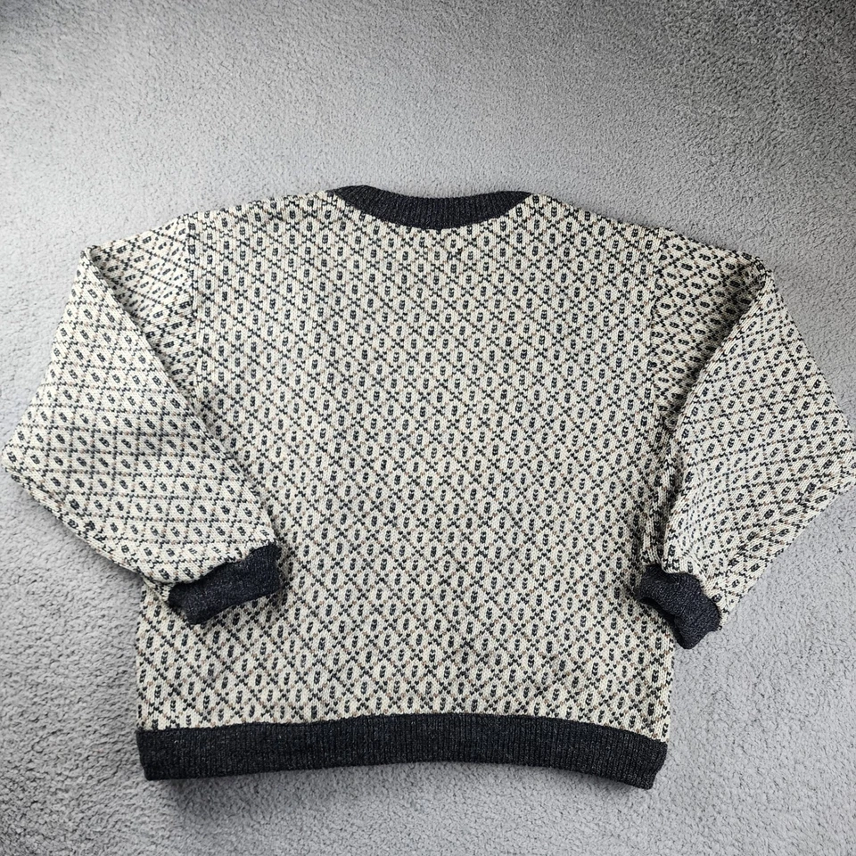 Vtg LL Bean Cardigan Sweater Womens Large Wool Fisherman Birdseye Clasp Norway - Image 3 of 4
