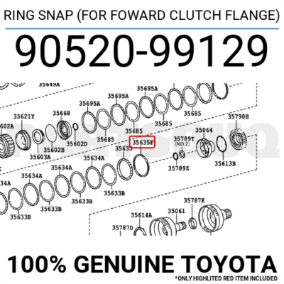 9052099129 Genuine Toyota RING SNAP (FOR FOWARD CLUTCH FLANGE