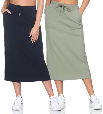 Elbsand Damen Midi Sweat-Rock Damenrock Midirock wadenlang Sweatrock ESWWarda