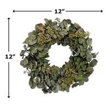 Preserved Real Eucalyptus Wreath Green, Decorative Natural Door Wall Decor
