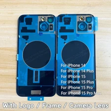 Back Glass Replacement Big Cam Hole Rear Cover Lot For iPhone 14/Plus 15 Pro Max
