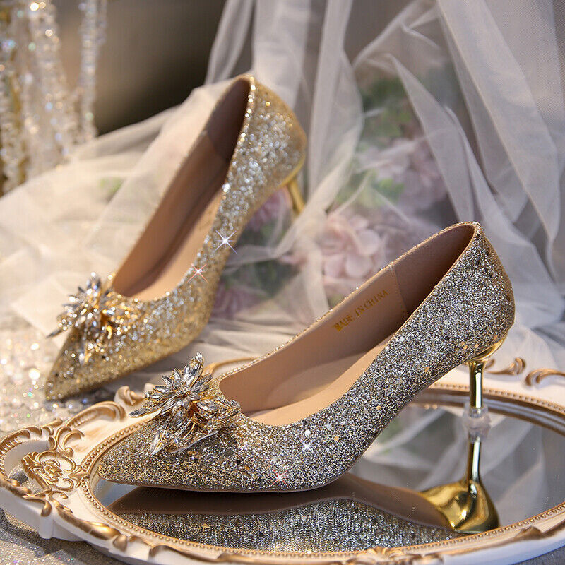 2022 Rhinestone High Heels Women's Crystal Party Wedding Shoes | eBay