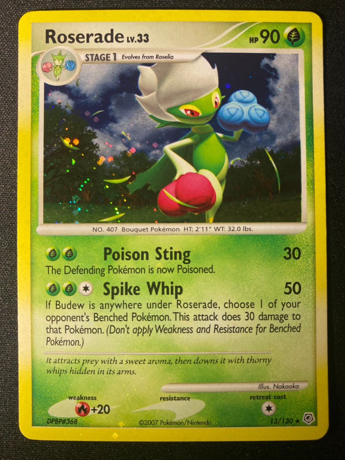 Roserade 13/130 - Holo Rare - Pokemon Diamond & Pearl LP