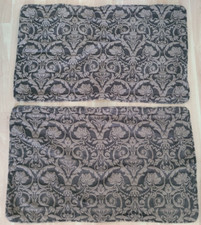 Vtg Home Classics Set Of 2 Damask Metallic Brown Floral Design King Size Shams