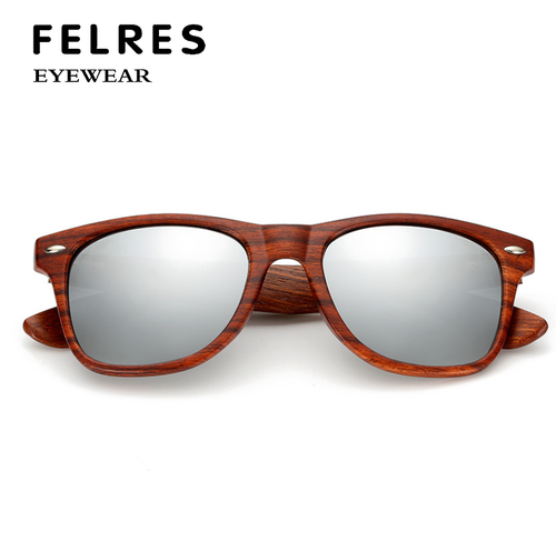 Square Imitation Wood Frame Sunglasses Men Women Wooden Temple Outdoor Glasses - Picture 4 of 33