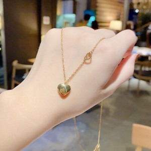Authentic 18K Gold Plated Love Heart Pendant Necklace for Women,Adjustable Heart Necklace