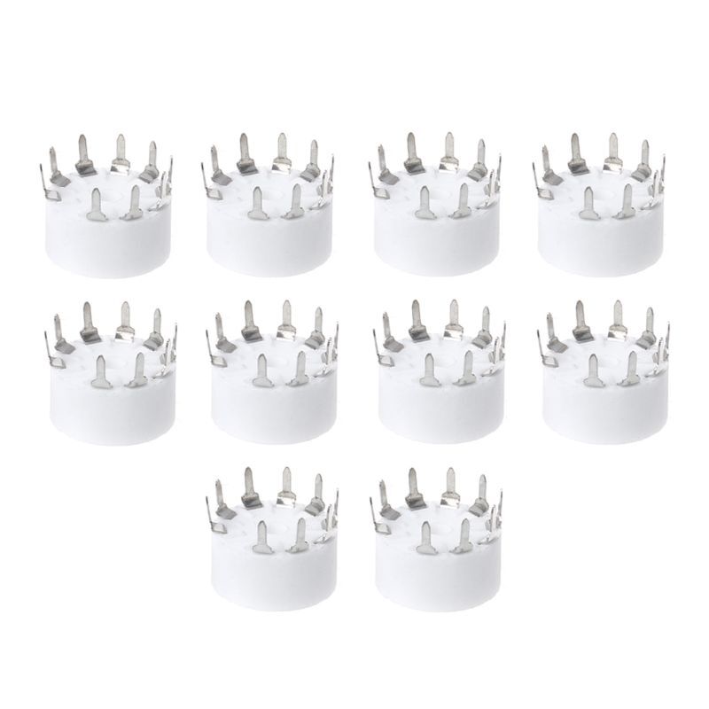 10x 9-pin Outlet Electronic Tube Ceramic Sockets Silver Plated Tube Holder Audio