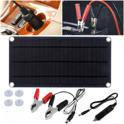 12V 80W Solarpanel Ladegerät für kfz Autobatterie tragbares Solarmodul Aufladen@