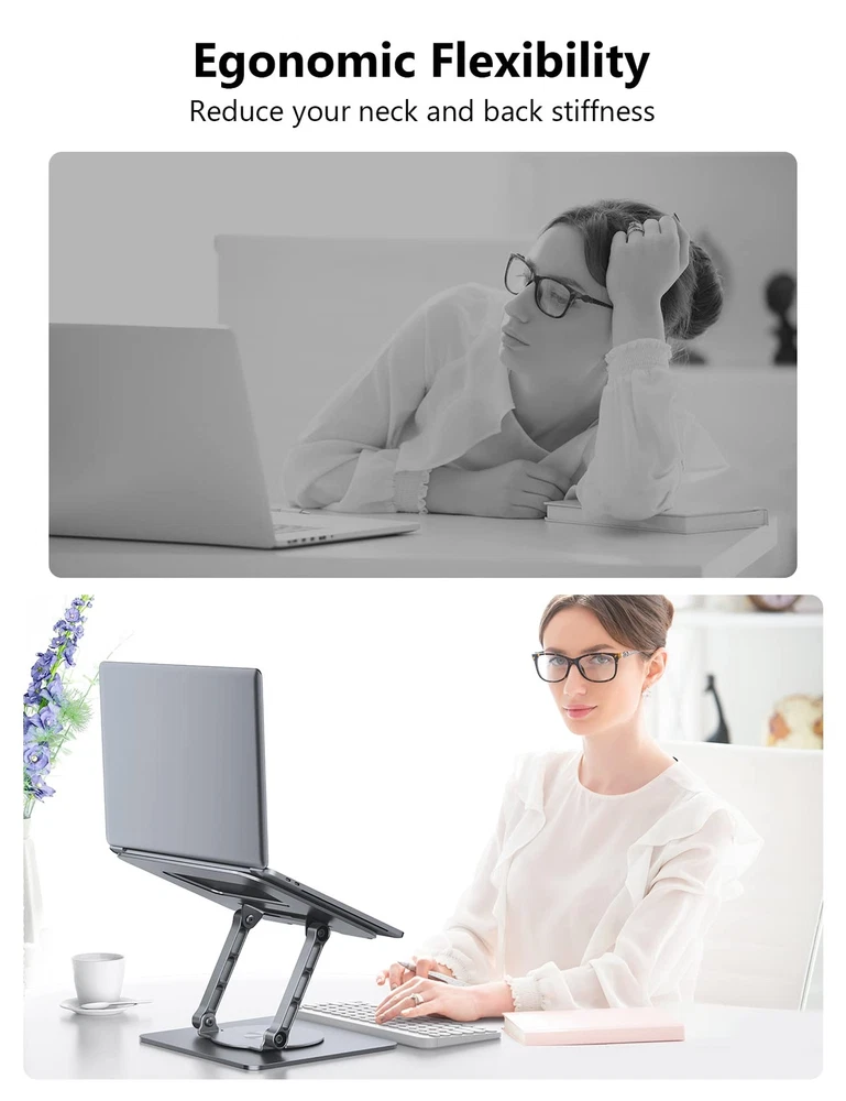 Adjustable 360° Rotating Foldable Laptop Stand Holder for Desk