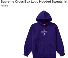 Authentic Supreme FW20 Cross Box Logo Hoodie Bogo Sweatshirt Purple Size Large