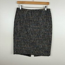 Calvin Klein Womens Multicolor Tweed Pencil Skirt Sz 4  Office Career Classic