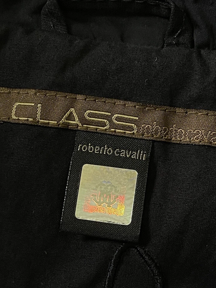 Roberto Cavalli класса Мужская черная куртка с кожаной отделкой размер 22 розничной $1490 - Изображение 2 из 4