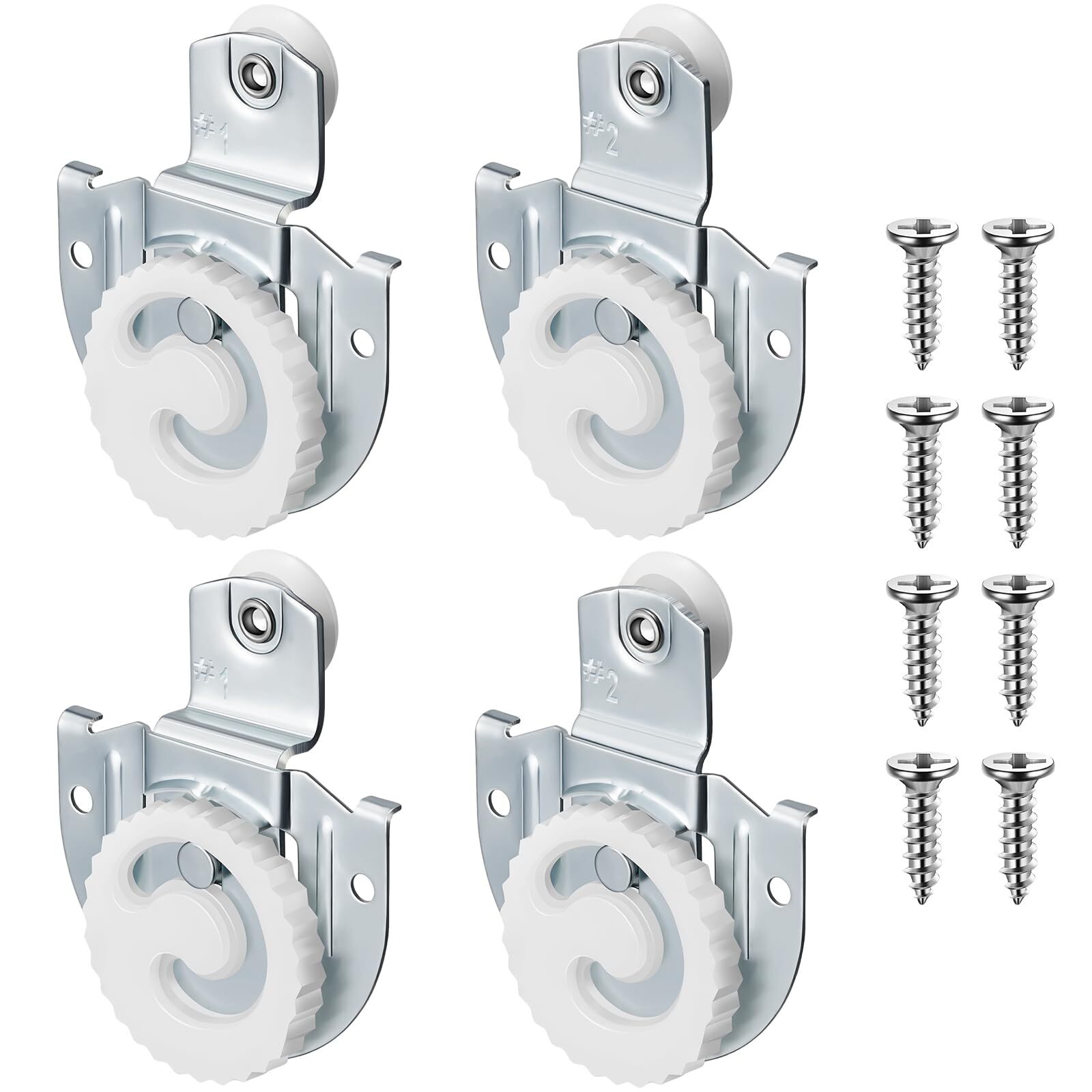 Sliding Wardrobe Door Hardware Set 4 Knobs Hooks & Screws for Smooth Doors-image