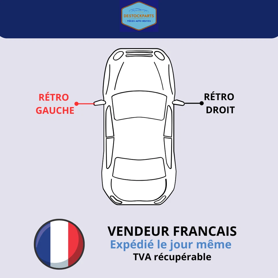 Rétroviseur gauche Chromée rabattable électriquement Peugeot 3008, 5008 NEUF - Photo 2/4