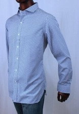 POLO Ralph Lauren SLIM FIT Italian Fabric Blue Plaid Button Down NWT SIZE 18