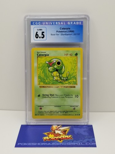 Caterpie (Shadowless) graded CGC 6.5 for sale on eBay