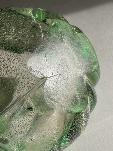 Murano Art Glass Bowl Kelly Green Shamrock Clover Silver Aventurine 1960’s Italy - Picture 10 of 24