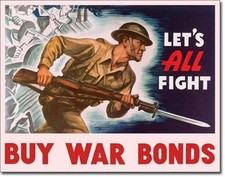 War Bonds USA Army Vintage Style Metall Deko Schild 