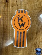 Old Style Orange/Chrome Kenworth Emblem Decal Replacement USA Made High Quality