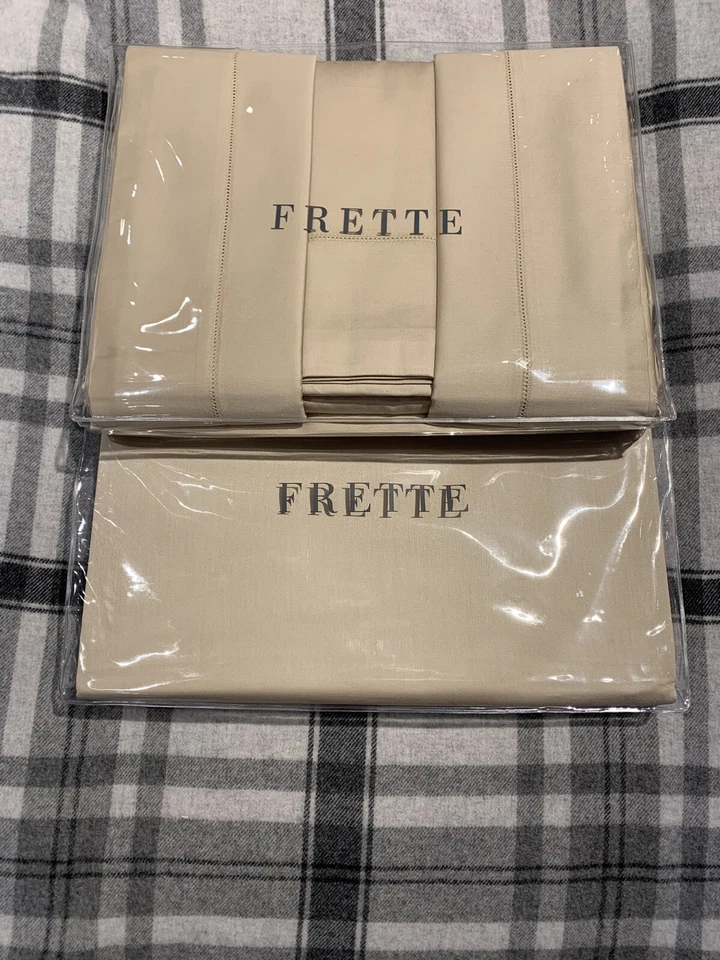 FRETTE MONZA QUEEN JUEGO DE 5 PIEZAS FUNDA NÓRDICA BEIGE ARENA SATÉN + JUEGO DE SÁBANAS 4 PIEZAS