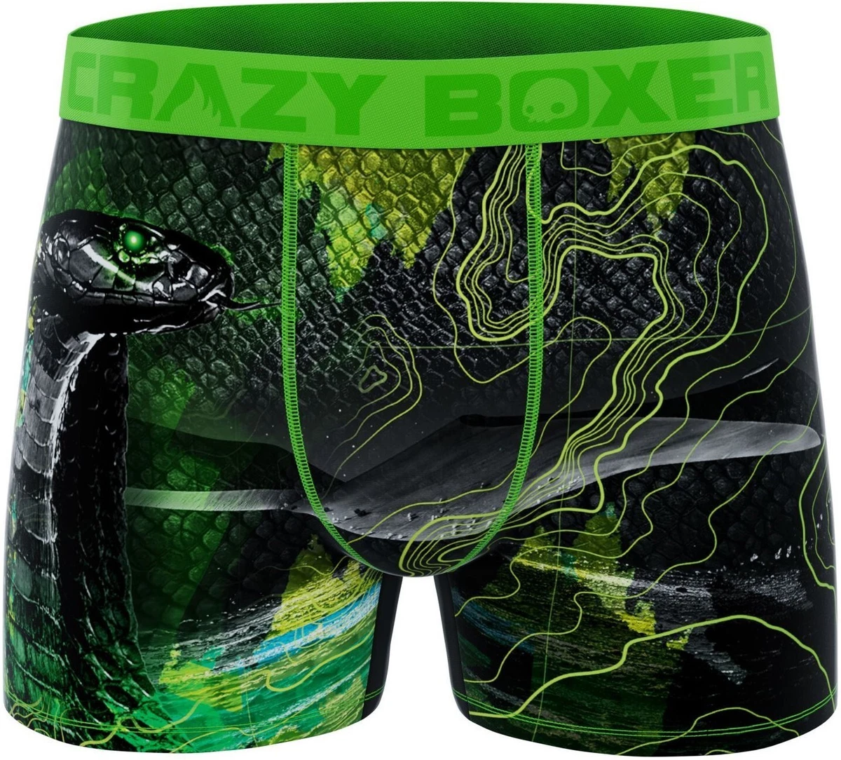 Crazy Boxer Mens X-Large 40-42 Briefs Viper Snake Unique Pattern