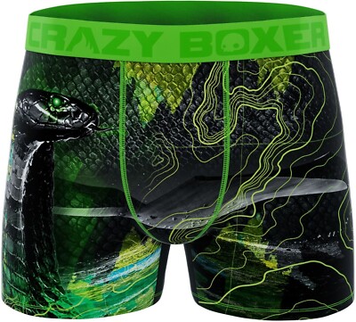 LGB BOXER PK/M BLK✖️SILVER SNAKE Crazy Boxer Mens X-Large 40-42 Briefs Viper Snake Unique Pattern