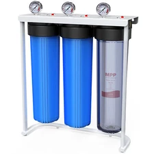 3-Stage Whole House Water Filter System Well Filtration Reduce Iron & Manganese
