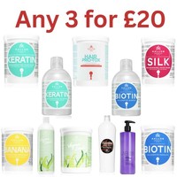 Kallos Keratin Pro-Tox Banana Biotin Shampoo and Hair Mask ANY 3 for £20 !