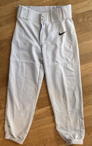 Nike Boys Youth Size M Medium Baseball Pants Youth Gray Grey Belt Loop