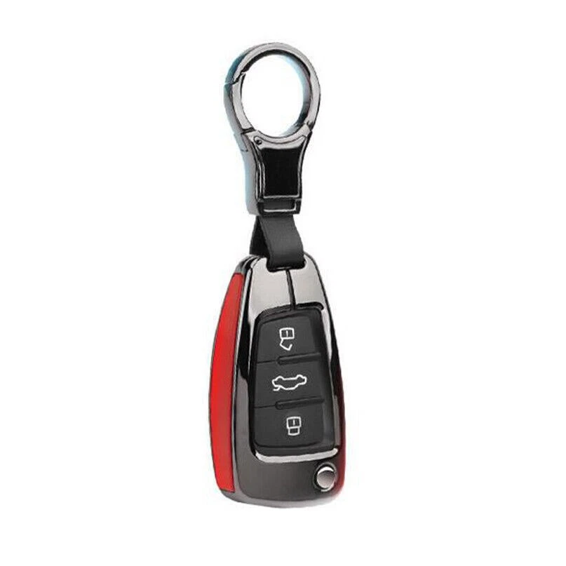 Aleación de Zinc Cuero Coche Control Remoto Llavero Estuche Cubierta Bolsa Para Audi A1 A3 S3 Q3 Q7 TT Foto 4 de 4