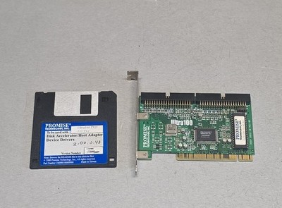 Promise Ultra100 PCI IDE Controller Card with Driver Floppy Disk