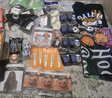 Large Lot of Halloween Masks Makeup Cream Costume Accessories Bundle Bulk Resell