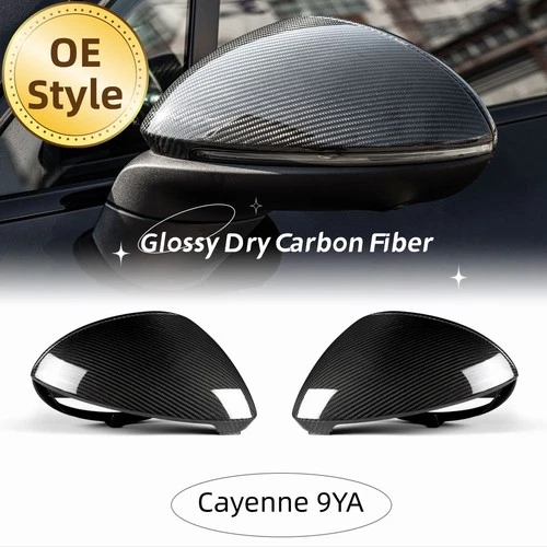 Dry Carbon Fiber Mirror Cover Cap Fit Porsche Cayenne 2018+ 9YA Replacement