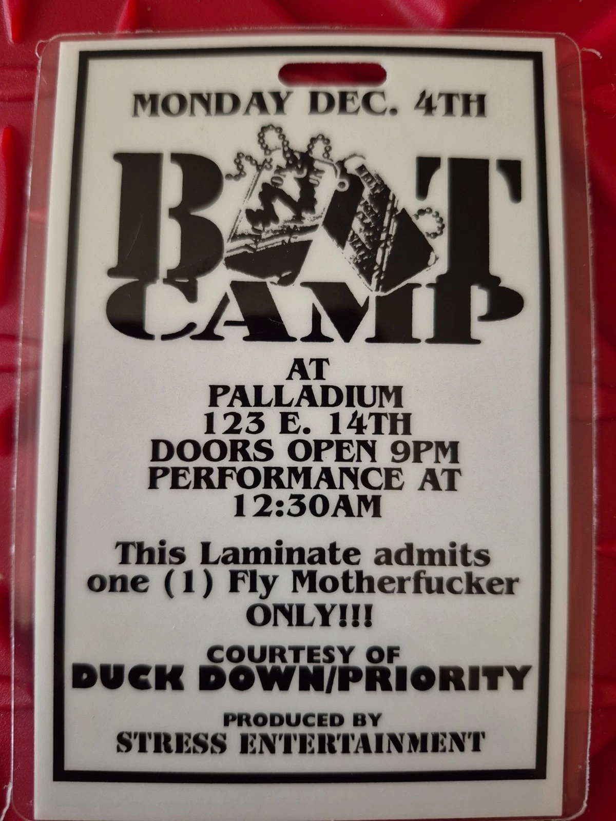 NFC Duck Down Boot Camp Clik Original Hip Hop “Let The Madness Begin” Pass