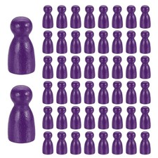 50Pcs Wood Peg Dolls Unfinished, 1" x 1/2" Blank Family Figures, Purple