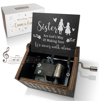 Hcaredee Sister Music Box Gifts from and Tiny, Love(black) 
