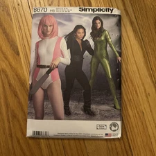 Simplicity 8670 Sewing Pattern Cosplay Jumpsuit Catsuit Size H5 6-14