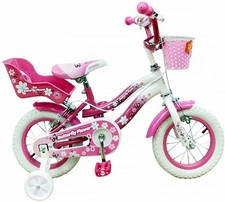 Bici Bicicletta Butterfly Flower taglia 12 per Bambina 3-5 anni con Accessori In