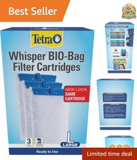 Whisper -Bag Large Filter Cartridges for Aquariums, 3 Count, Ready to Use, Fi...