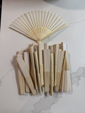 28 Pcs White Hand Fan Foldable, 8.3 Inch Folding Fans Handheld