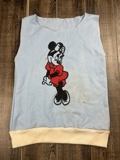 Vintage 70s 80s Minnie Mouse Top Blue Size Small Shirt Women  s Made In USA USED