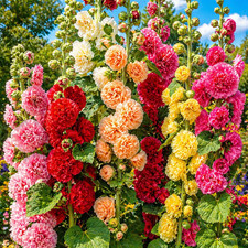 200+ HOLLYHOCK AUTUMN MIX SEEDS | 🌸 | HUMMINGBIRD |
