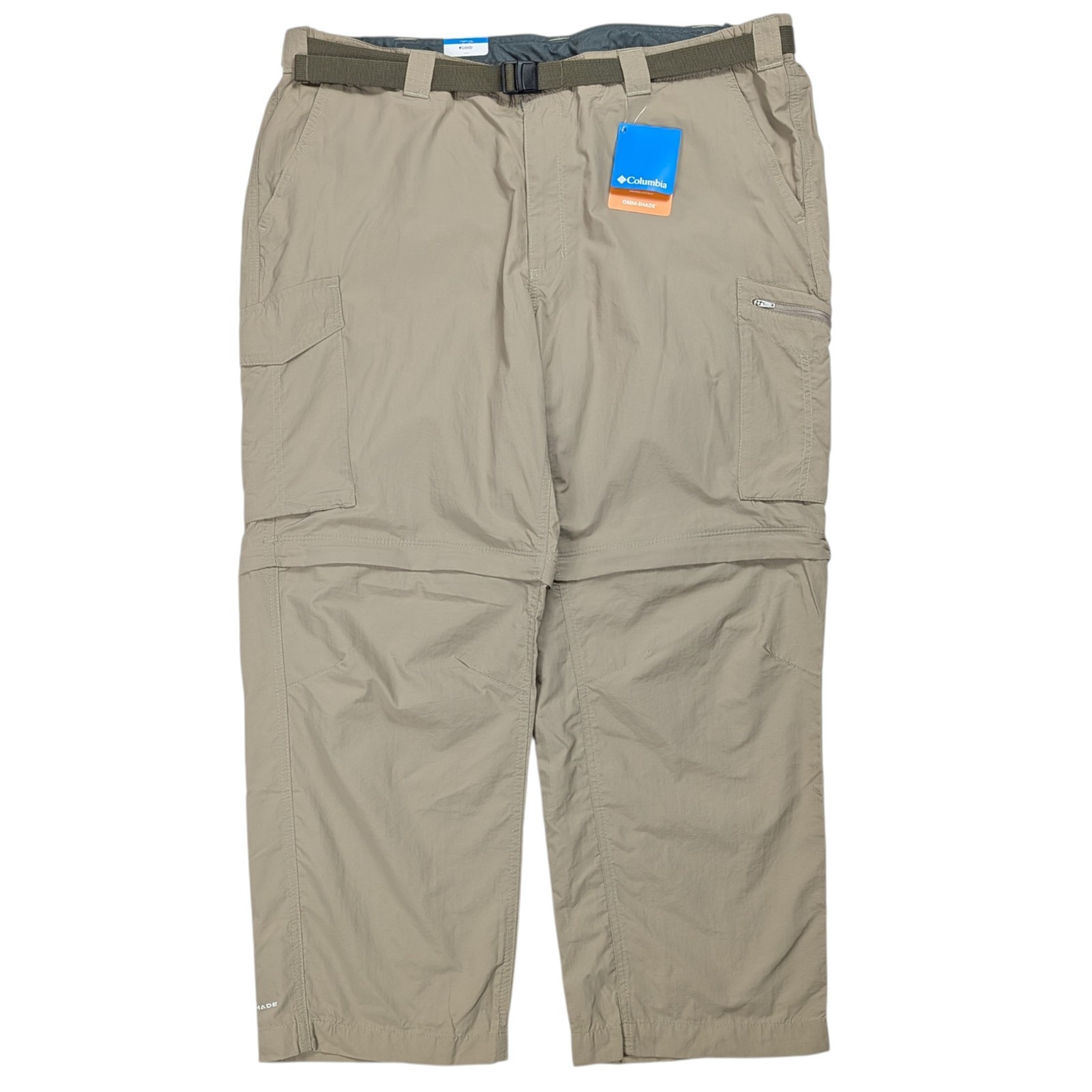NEW Columbia Silver Ridge Convertible Cargo Pants Men 44x28* Omni-Shade Khaki