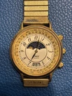 Vintage Timex 364T Men’s Moon Phase Watch Gold Perpetual Calendar Quartz