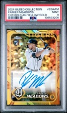 2024 Topps Gilded Collection Au-Yellow/Gold # Parker Meadows Auto /75 PSA 9 Mint