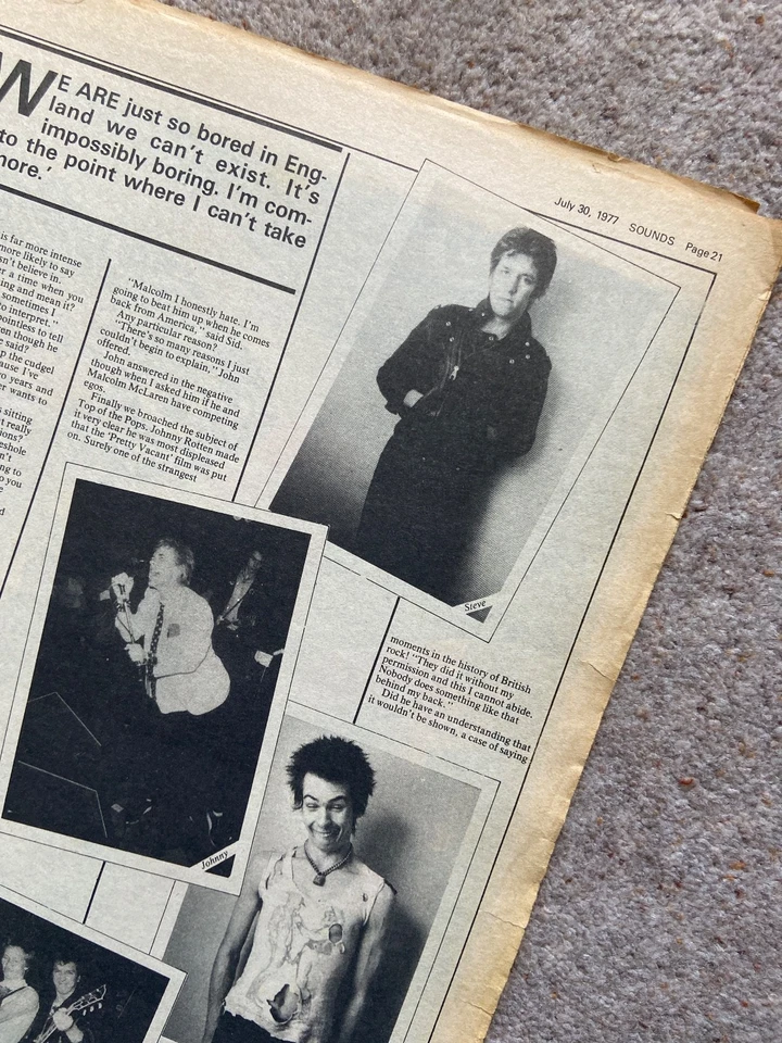 Sex Pistols "Sounds" 30 July 1977 - On The Run With The Pistols - Image 4 of 4