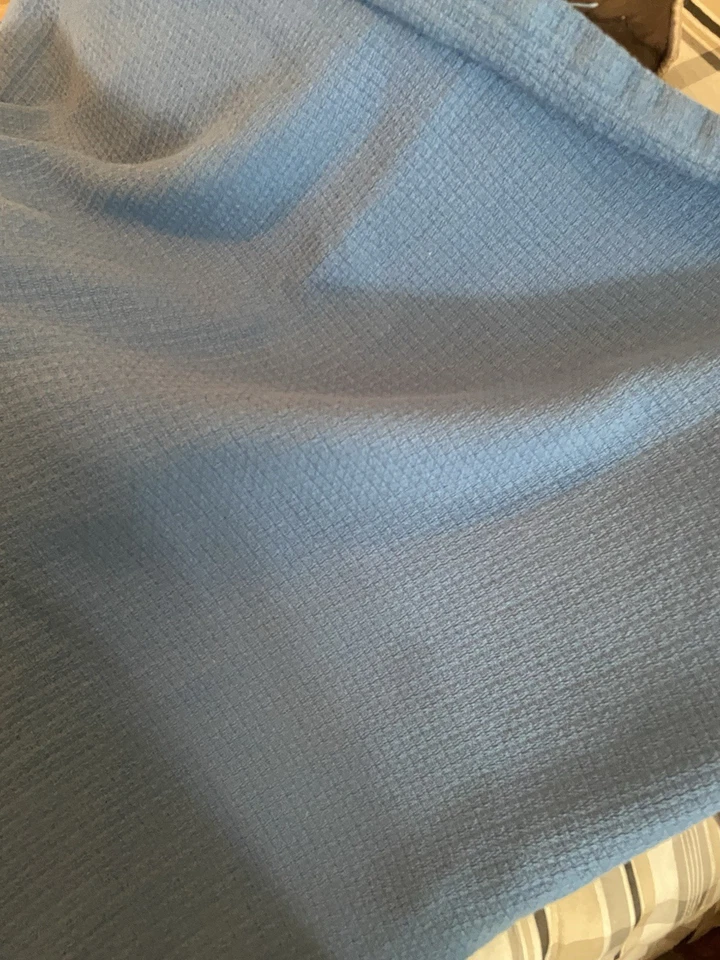 Manta tejida de algodón transpirable clásica para todas las estaciones The Company Store - azul marino nueva sin etiquetas Foto 3 de 4