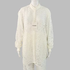 INTERIOR Size XS Off White Nylon Blend Lace Shirt Pants Set
