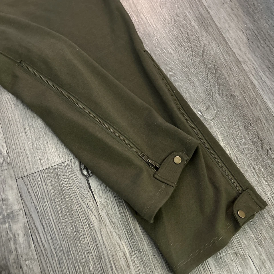 2 Pairs Leggings Sz 8 Lisa Rinna Pants Stretch brown and green Zippers A267488 - Image 4 of 4