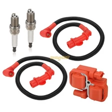 Ignition Coil and Spark Plug w/Wire Cap for Polaris Ranger Sportsman 700 800